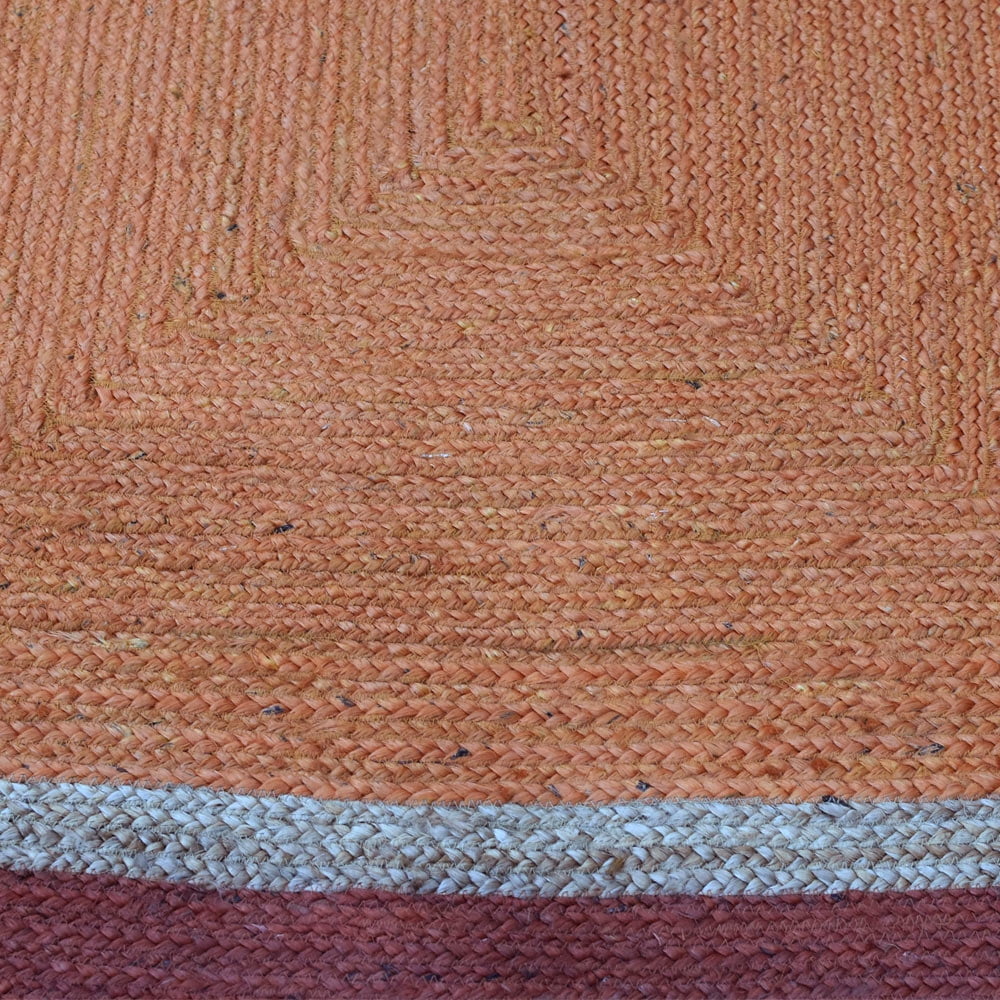 Hand Woven Jute Area Rug Orange 5'x8' Z381705
