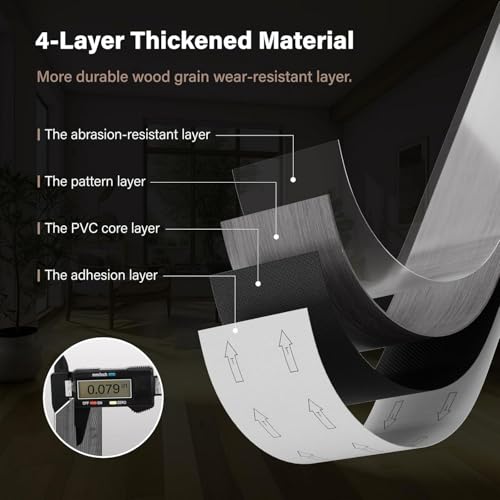 Peel and Stick Waterproof Vinyl Flooring 36-Pack Deep Gray D223