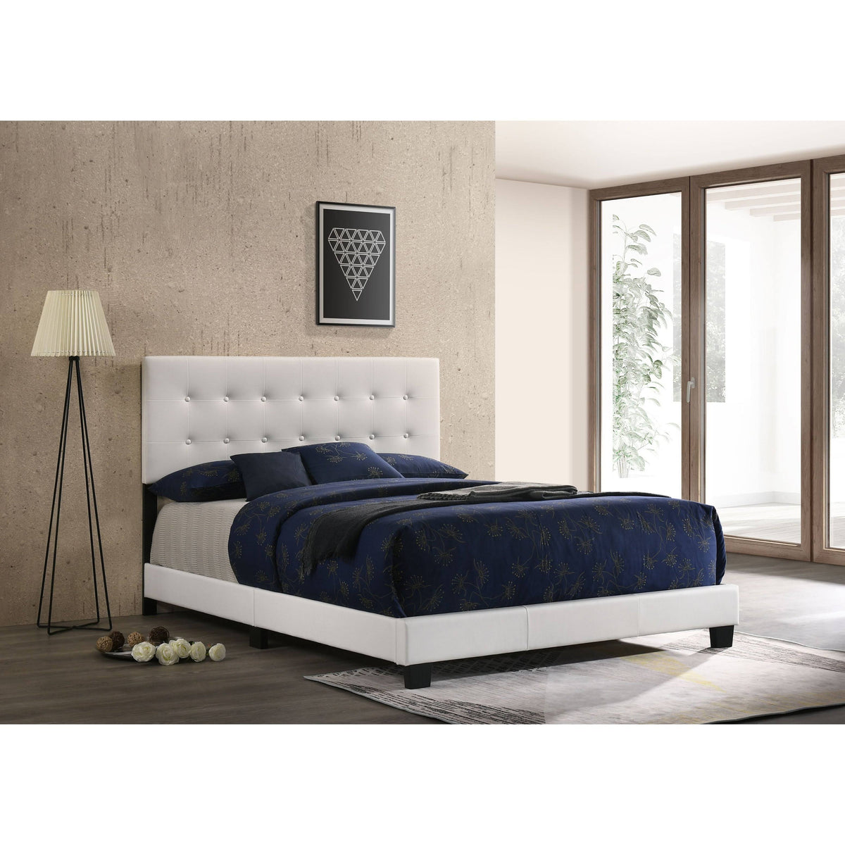Black Faux Leather Twin Bed R3366