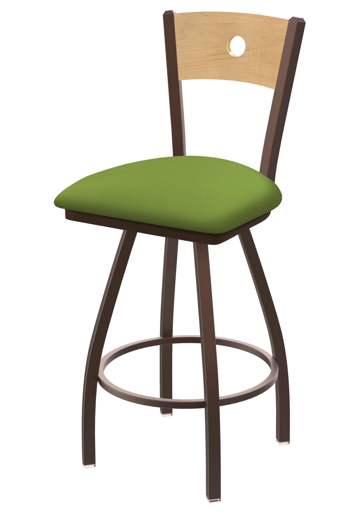 Swivel Counter Stool with Bronze Finish and Green Seat I280987