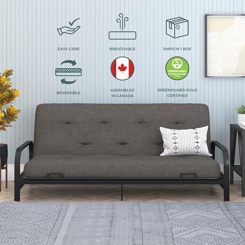 8-Inch Pocket Spring Coil Futon Mattress, Full, Taupe Gray C50170