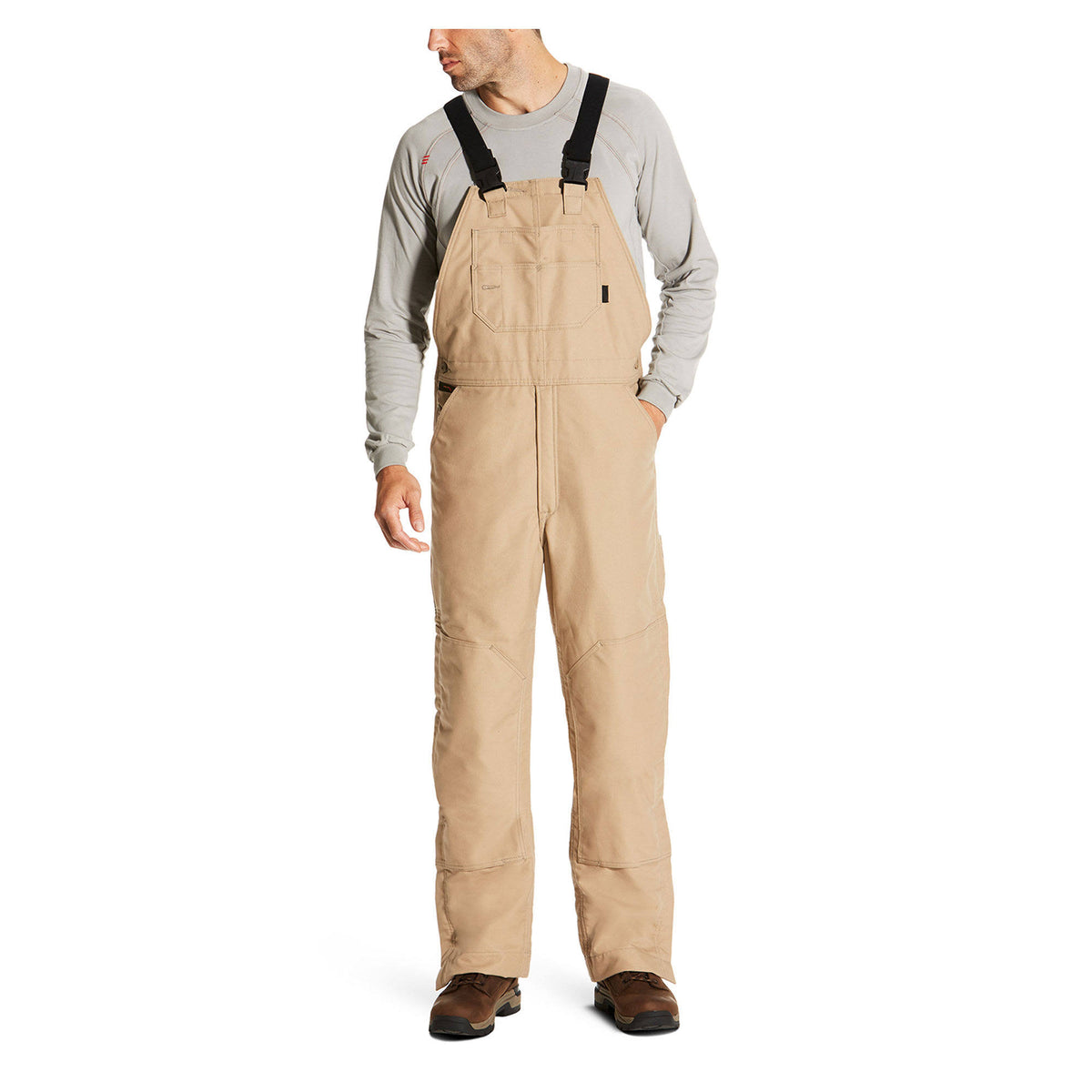 Beige Khaki Insulated Overall Bib D1940