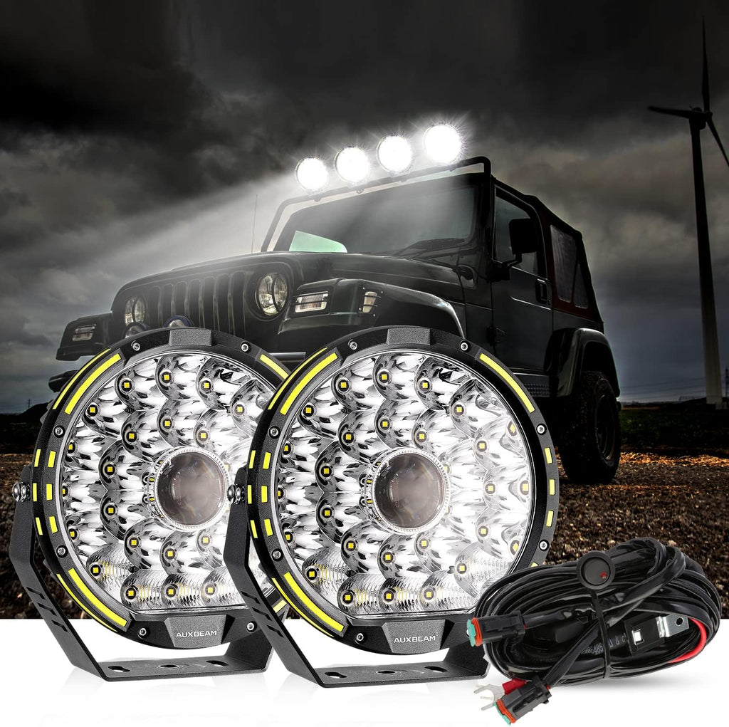 Round LED Offroad Lights, 7Inch 230W LED Driving Lights, Spot & Flood Combo Work Lights W1075