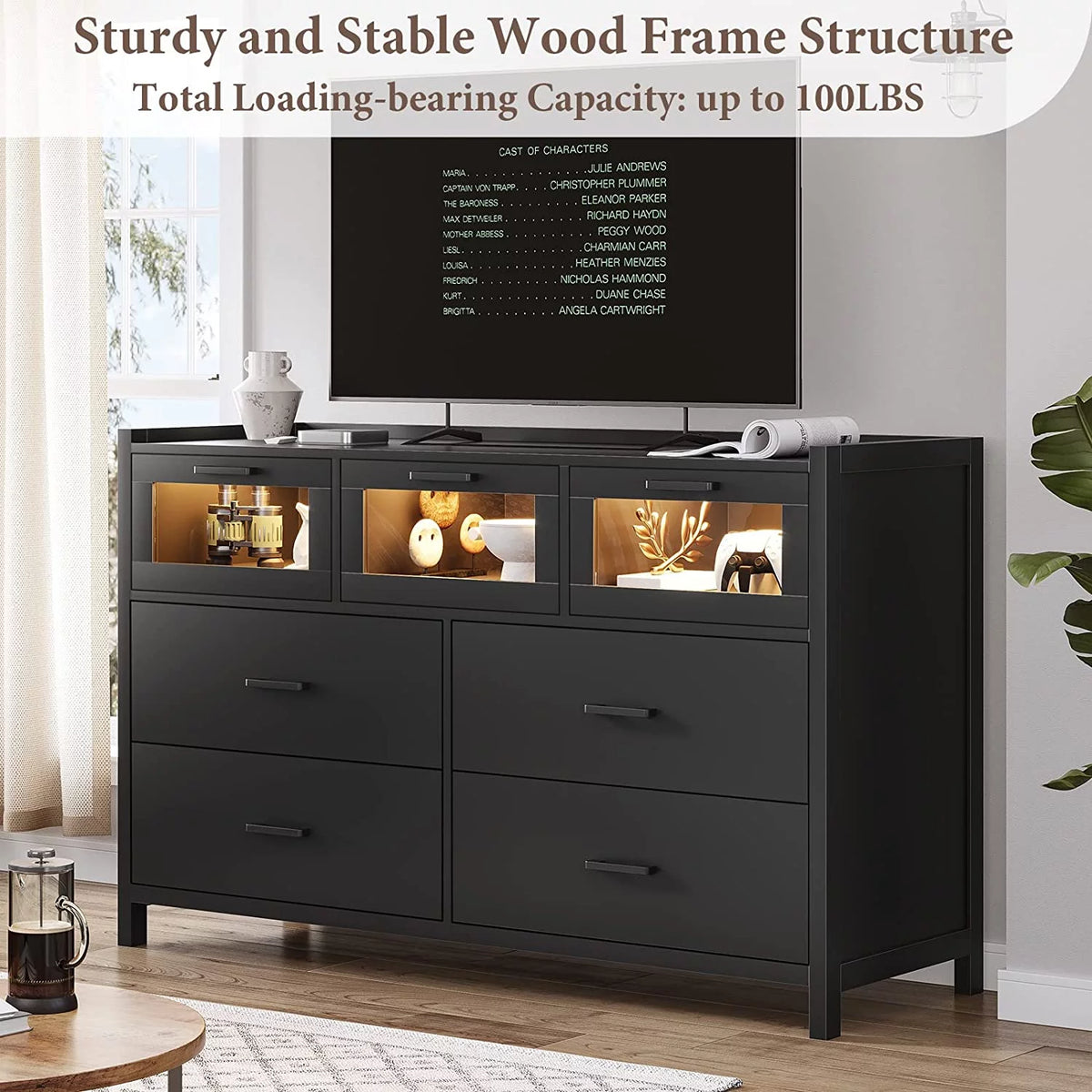 White 7 Drawer Wooden Dresser B20109