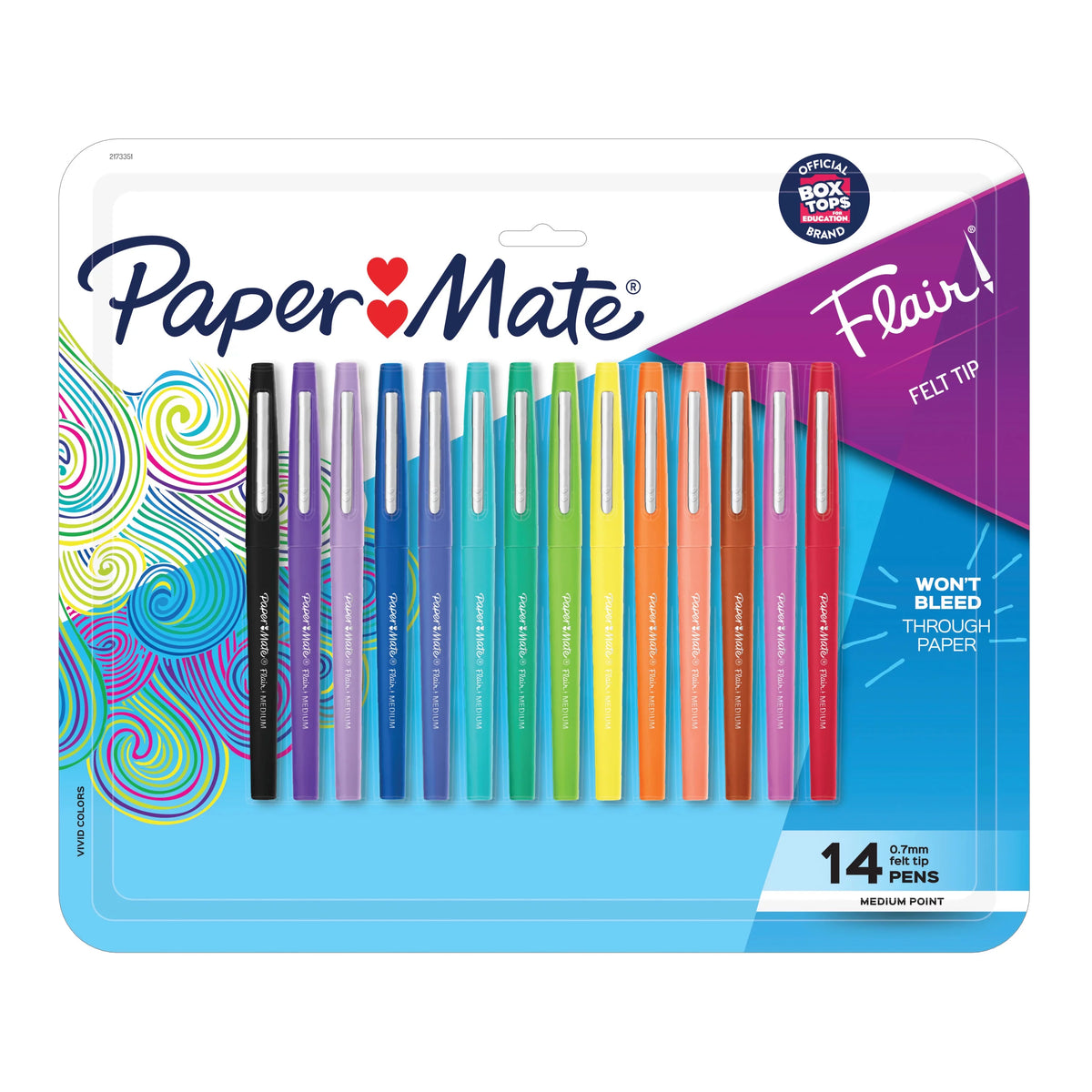 Felt Tip Pens Medium Point 0.7mm Assorted Colors 14 Count J985600