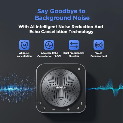 Wireless Bluetooth Microphone Conference Speakerphone, 360° Omnidirectional 8-Array Microphones Z795