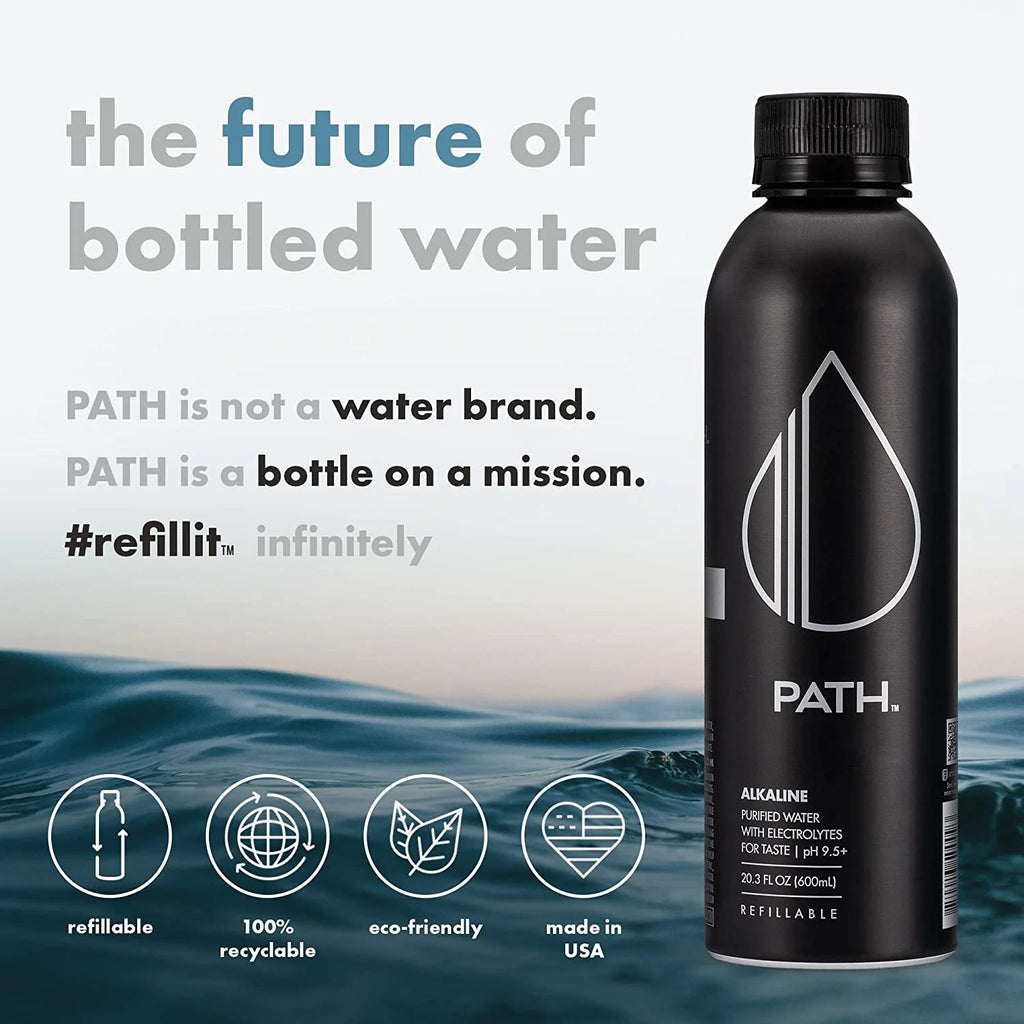 9 Pack Reusable Aluminum Bottled Water, 20.3 fl oz C47302