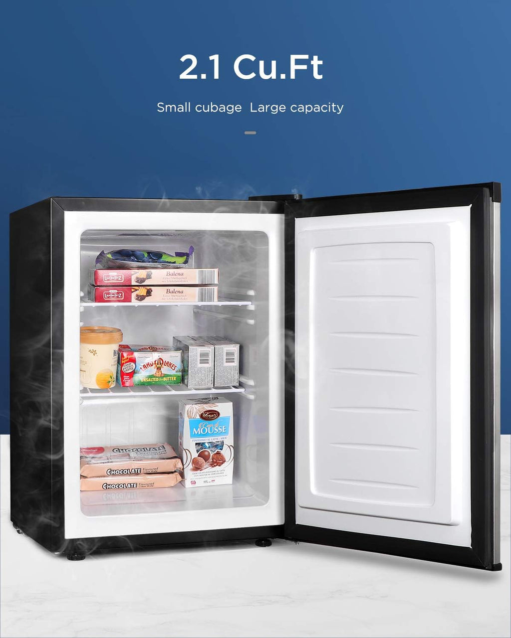 2.1 Cubic Feet Silver Compact Mini Freezer R547286