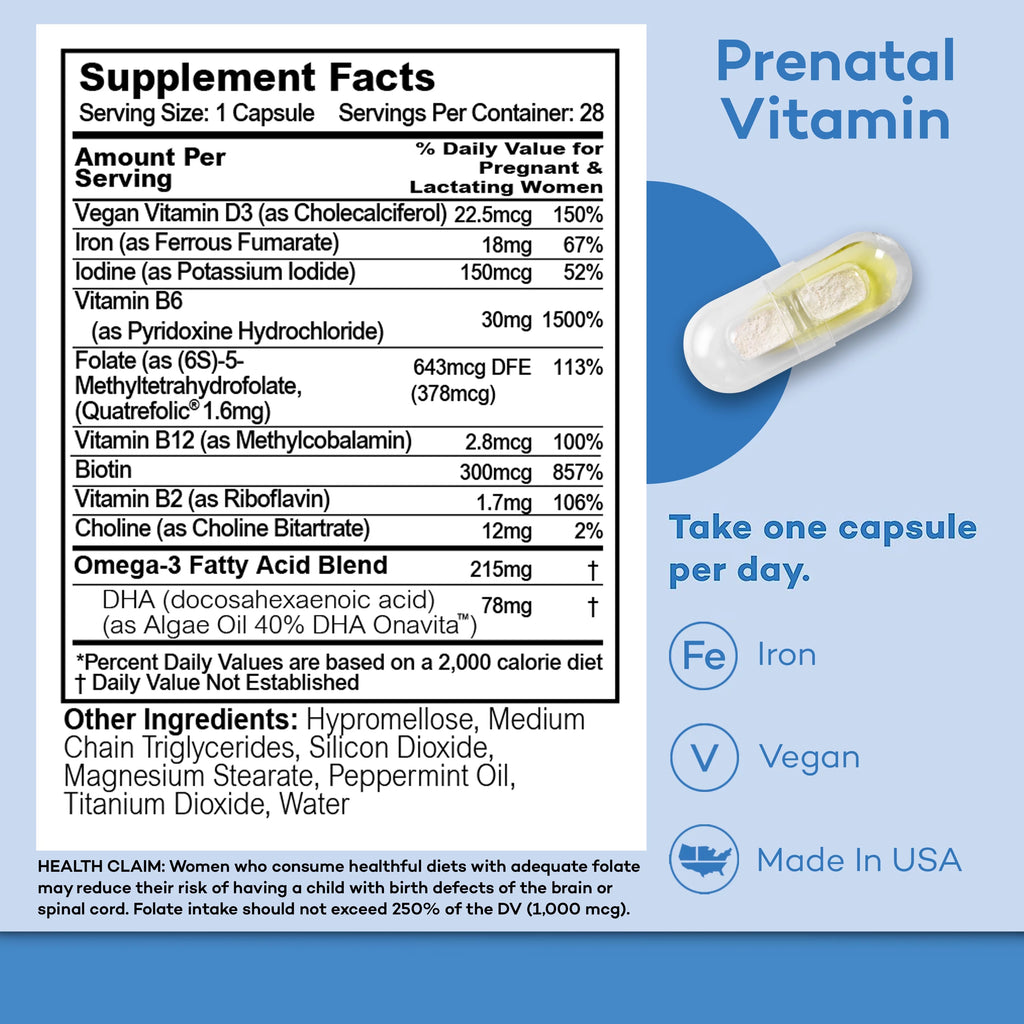 Prenatal Vitamins 28 Capsules N713