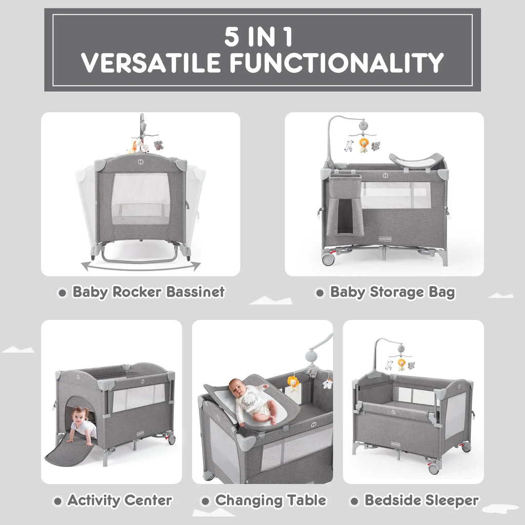 5 in 1 Portable Playard and Bassinet E5029