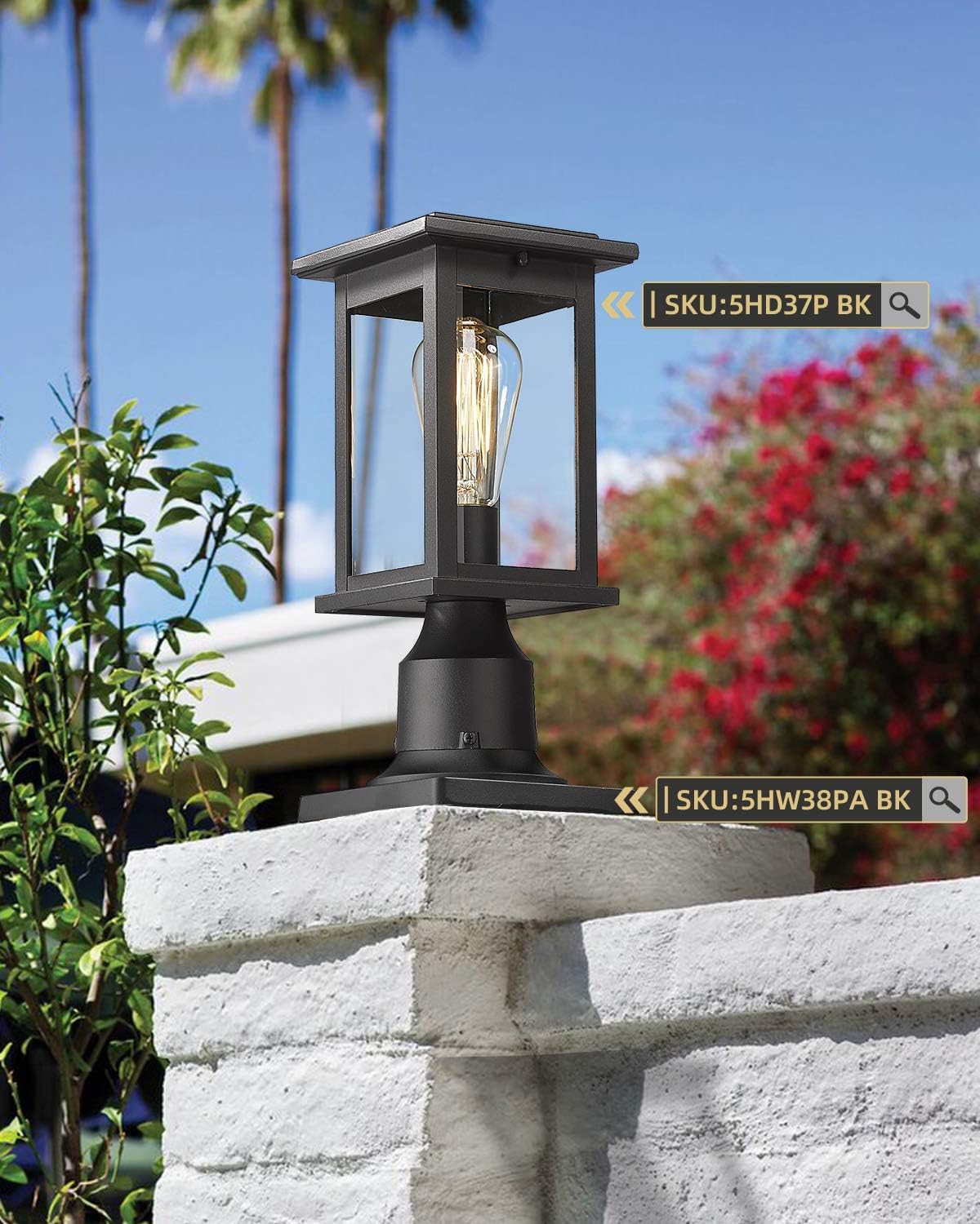 Black Cast Aluminum Pier Mount Base 2 Pack D4861