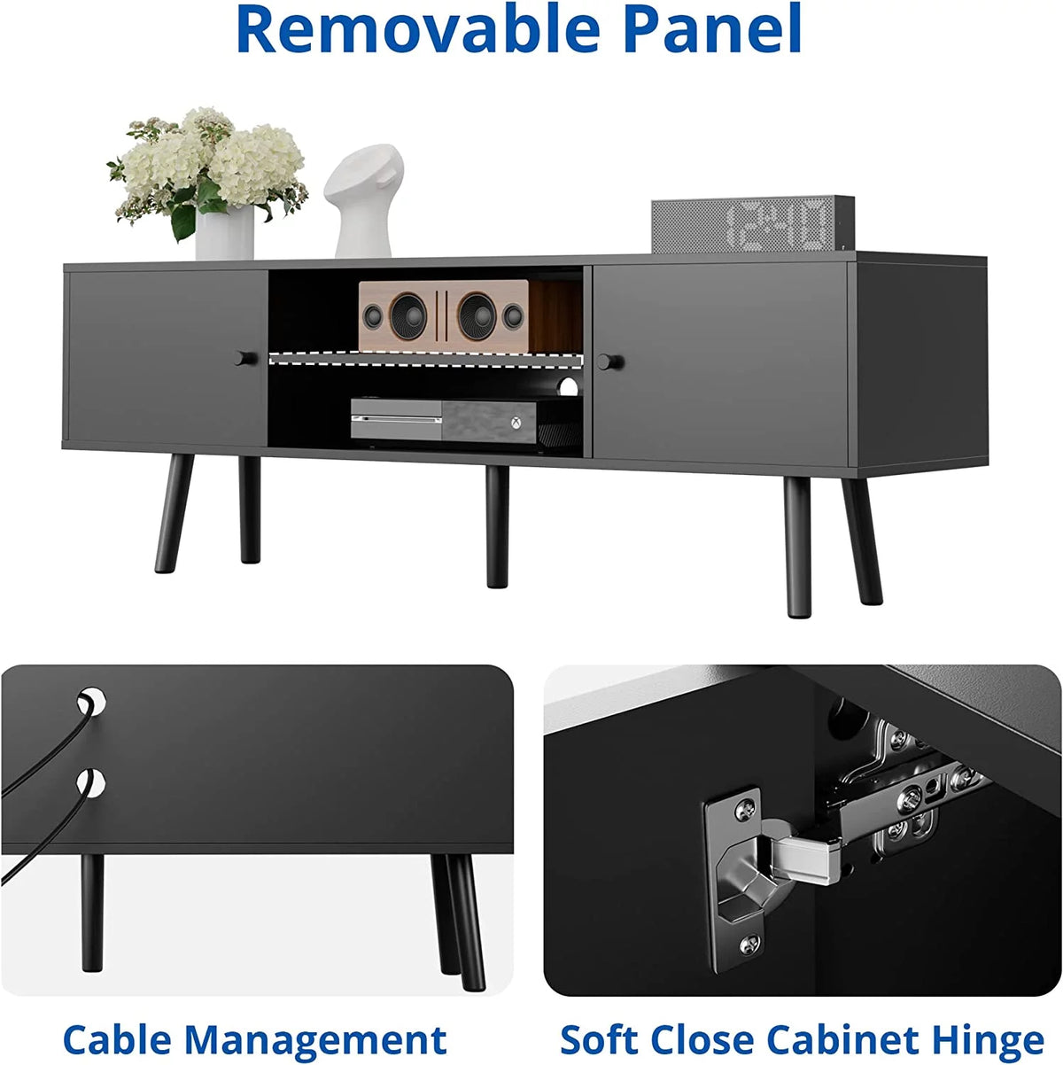 Black Wooden TV Stand for 60/65 inch TV X970