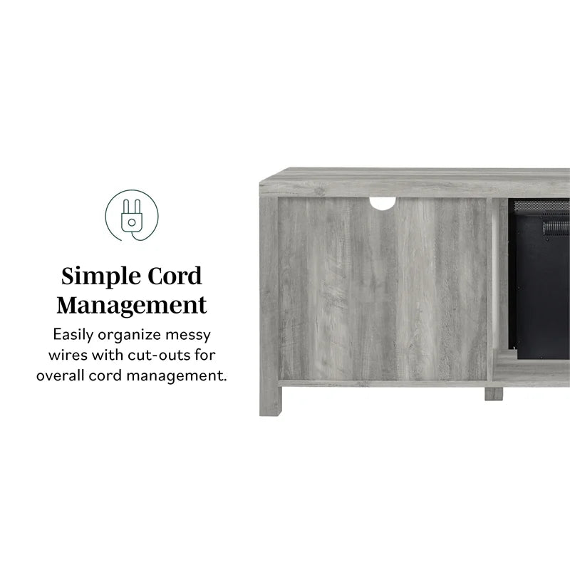 70" Stone Gray Fireplace TV Stand Q529097