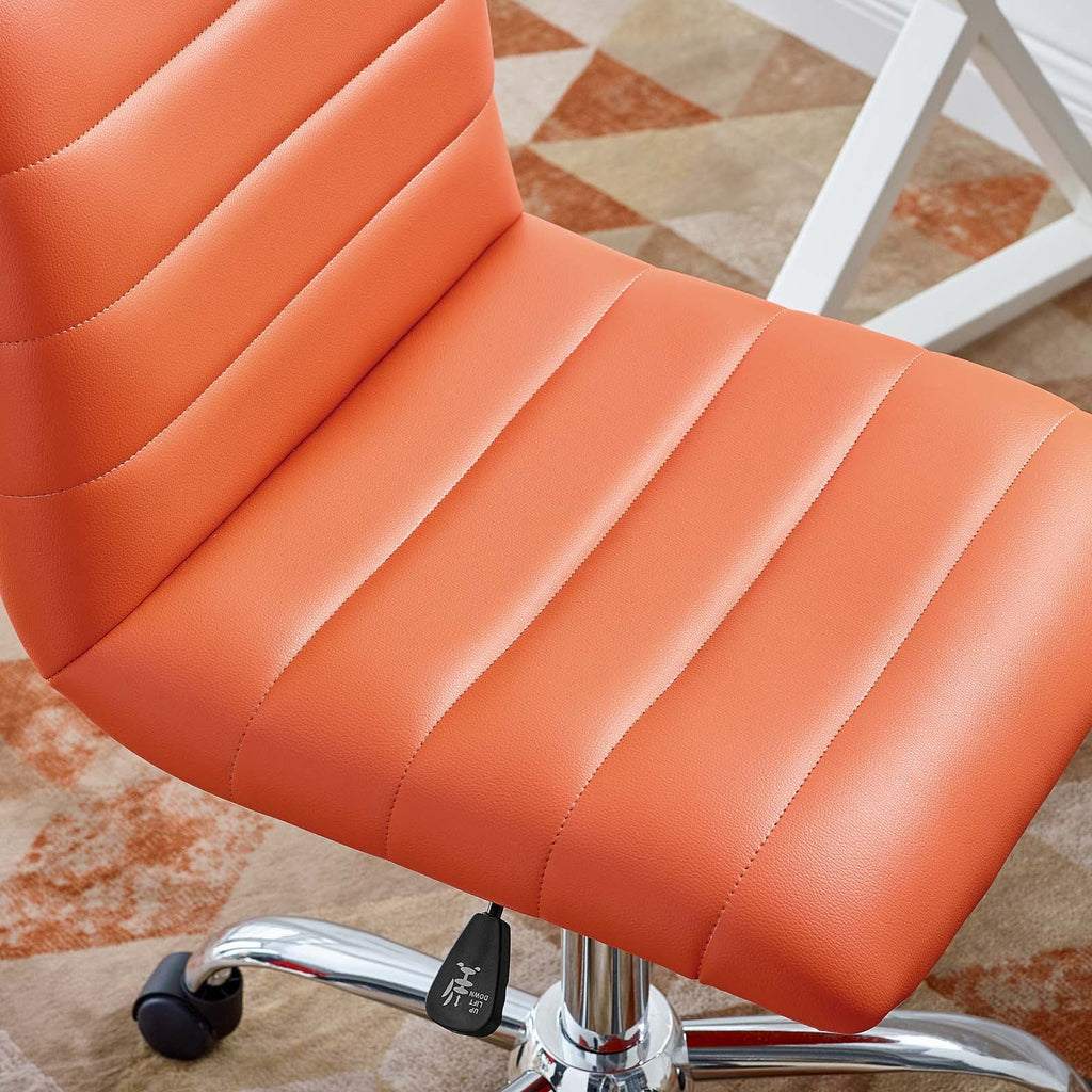 Orange Armless Mid Back Office Chair Z21014