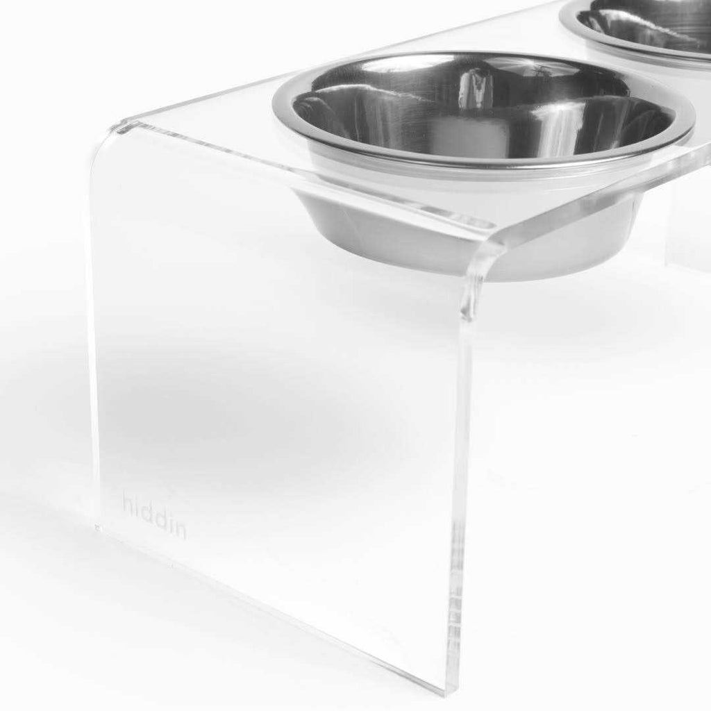 Clear Double Bowl Pet Feeder D553210
