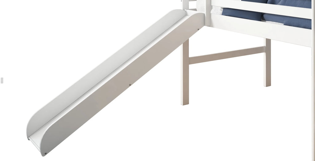 White Twin Loft Tent Bed with Slide O7792