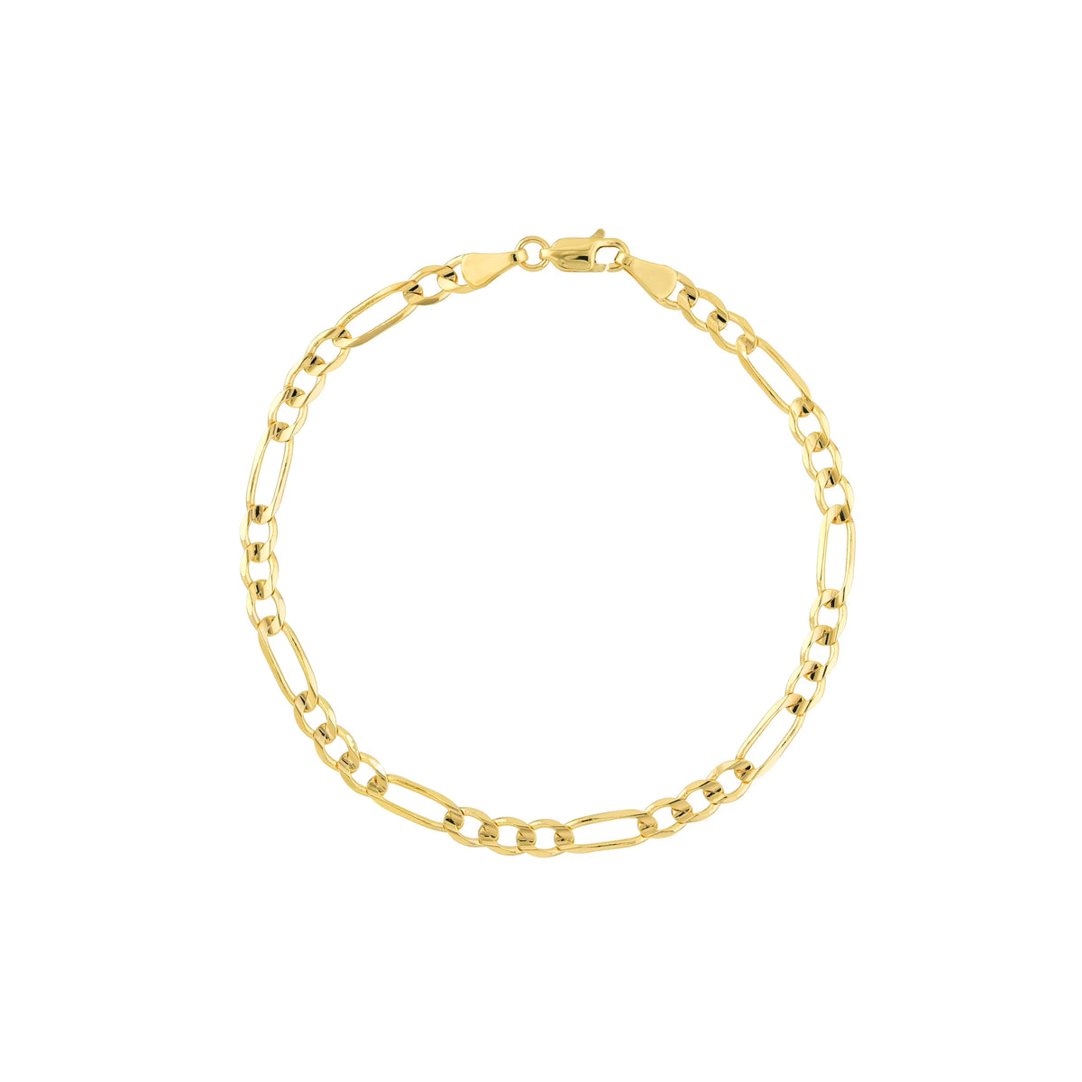 10K Yellow Gold 8" 4.5mm Figaro Chain Necklace with Lobster Lock H70443