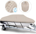 Waterproof Trailerable Boat Cover, Fits 17-19 ft V-Hull Tri-Hull Runabouts B44562