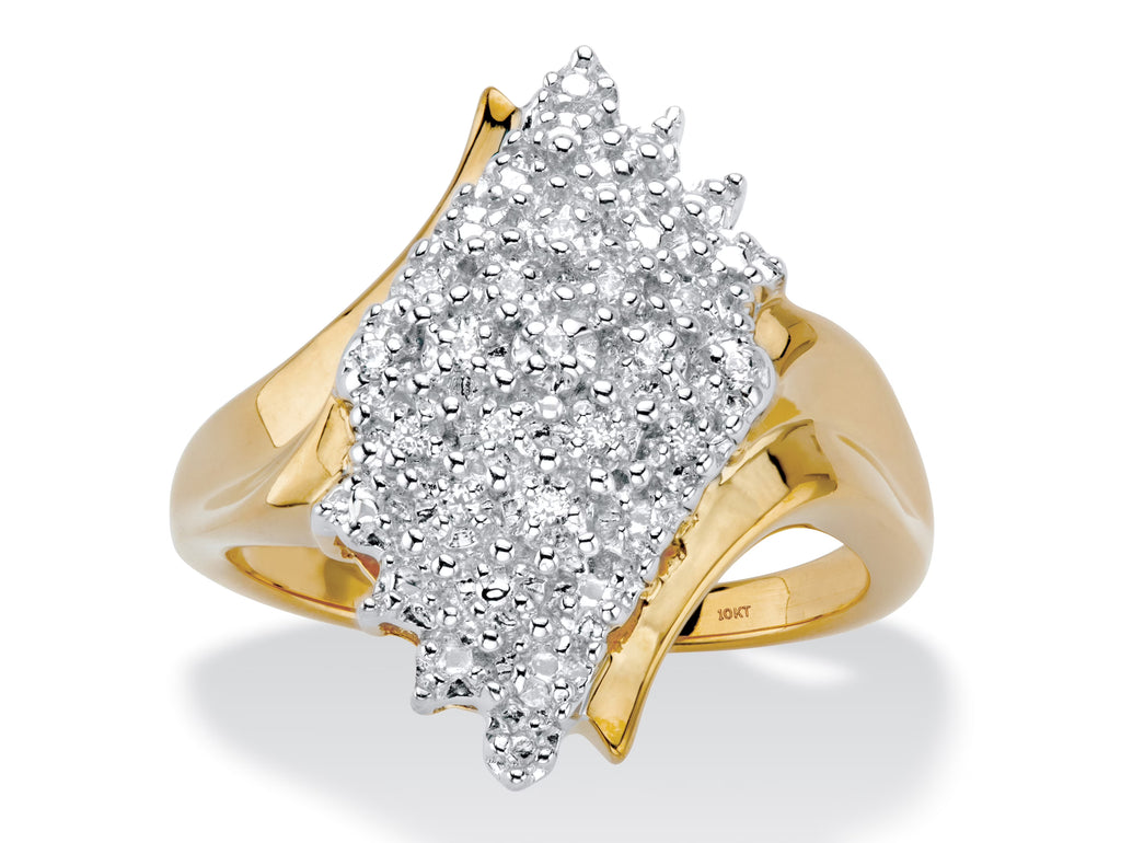 Round Diamond Cluster Ring in Solid 10k Yellow Gold Q671995