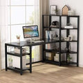 Modern Computer Desk with 5 Tier Storage Shelves V211553