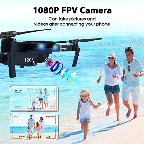 Foldable 1080P FPV Drone with 2 Batteries and Carrying Case H5488