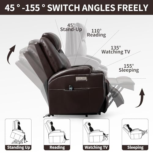 Black Power Lift Recliner Chair with Heat and Massage N541008