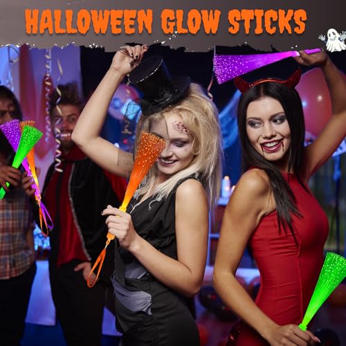 12 Pack Red White Green Fiber Optic Glow Sticks J970