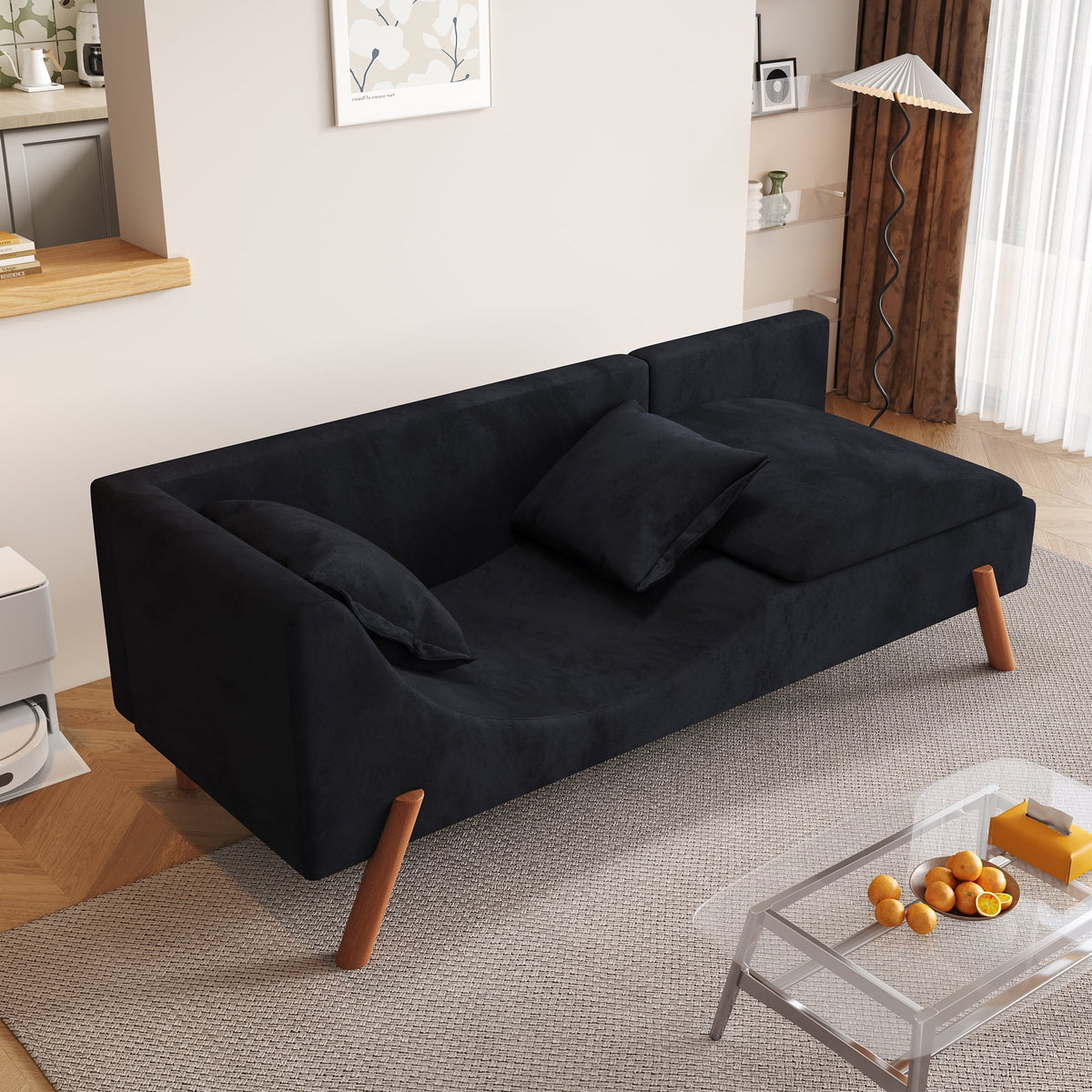 Convertible Multifunctional Chaise Longue Loveseat Sofa V3933