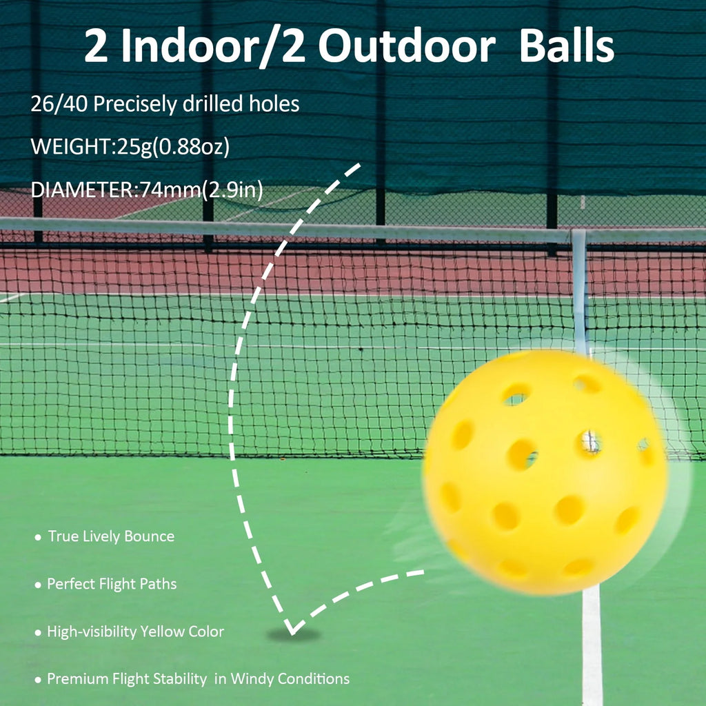Graphite Carbonfiber Pickleball Paddle Set of 2 Q106563