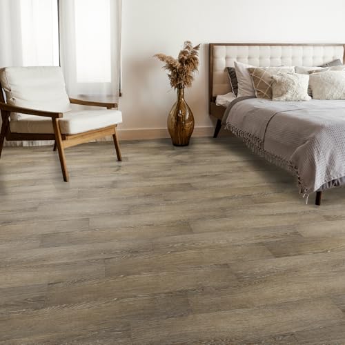 Peel and Stick Waterproof Vinyl Flooring 36-Pack Deep Gray D223