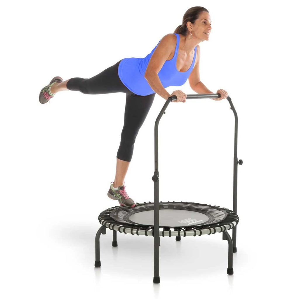 39" Fitness Trampoline with Handle Bar and 30 Adjustable Bungees H6754