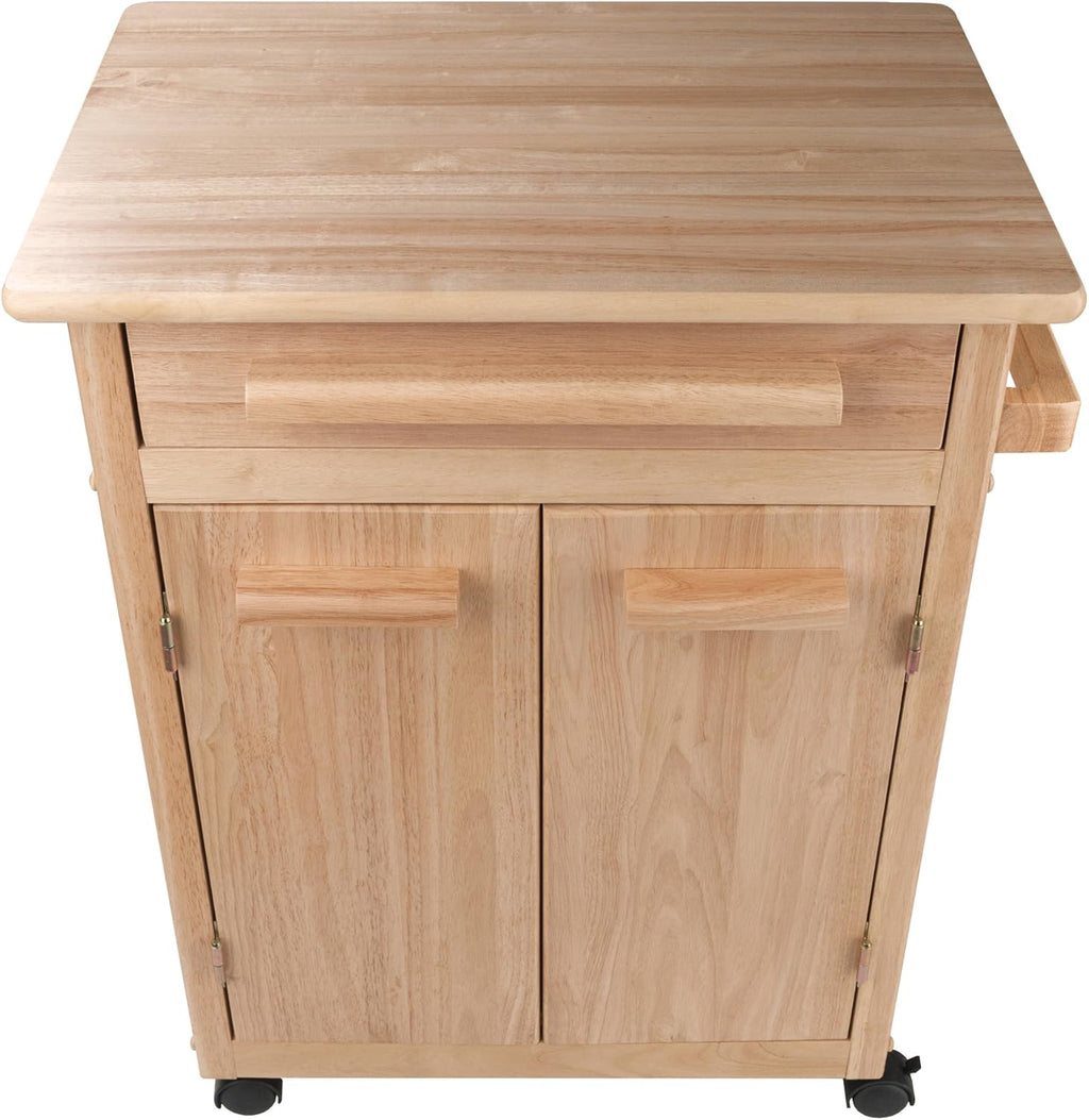 Natural Wood Single Drawer Kitchen Cabinet Storage Cart Q838