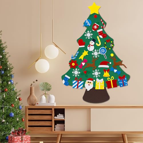 Felt Christmas Tree with 25 Ornaments M355097
