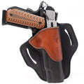Right Hand OWB Leather Gun Holster for Belts fits All 1911 Models with 4" and 5" Barrels G9494