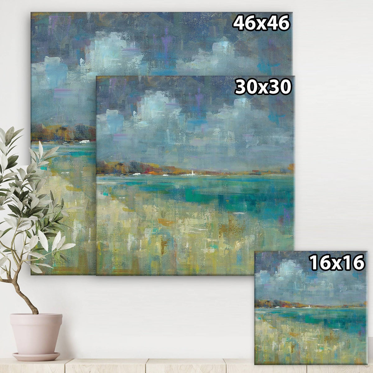 Nautical Coastal Canvas Artwork Print 36 in. Wide x 36 in. High Q333