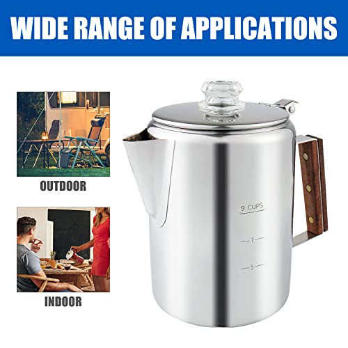 9 Cup Stainless Steel Coffee Percolator Q456369