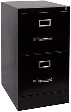 2 Drawer Metal Vertical File Cabinet in Black B325257