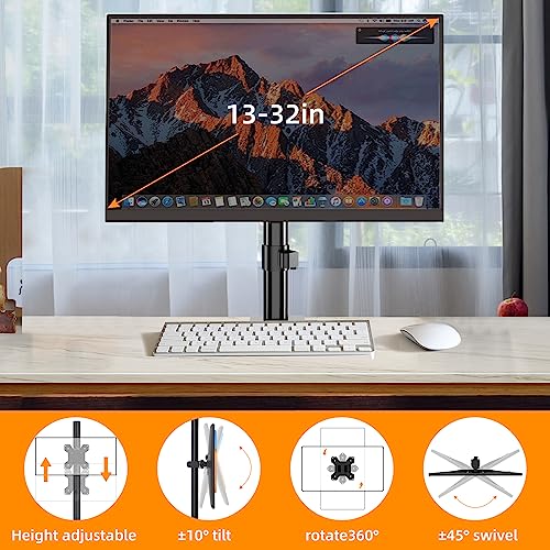 Adjustable Single Desk Monitor Mount for 13-32" Computer Screens up to 22lbs A863086