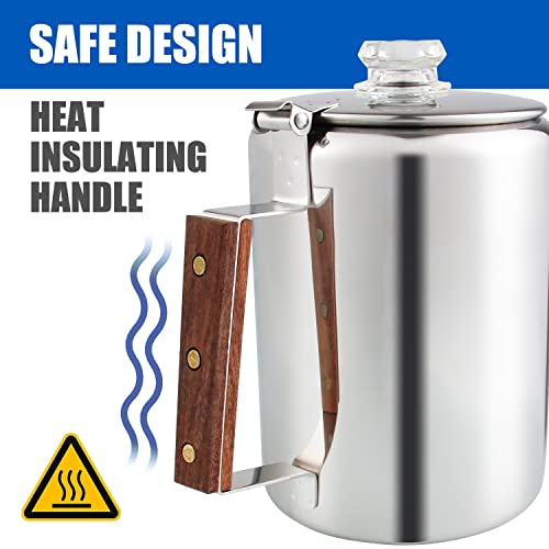 9 Cup Stainless Steel Coffee Percolator Q456369