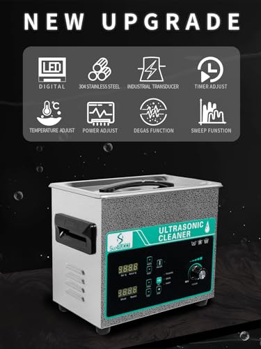 Ultrasonic Cleaner 3L with Adjustable Power, 120W Digital Timer and Heater A6151