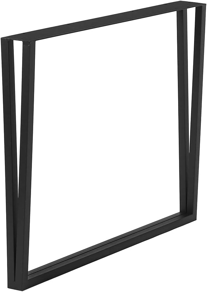 28" Height 24" Wide Black Cast Iron Metal Table Legs 2 PCS Q80187