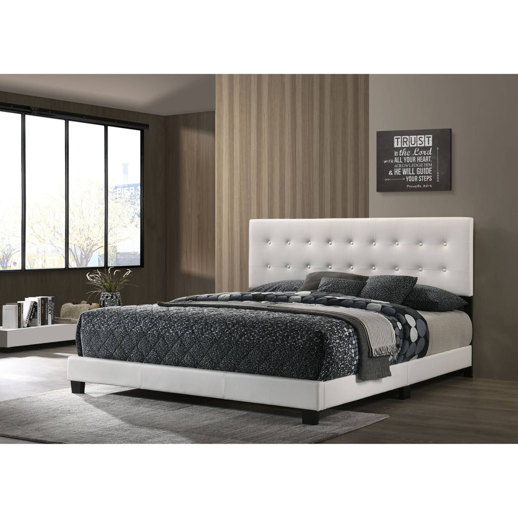 Black Faux Leather Twin Bed R3366