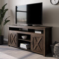 Wood TV Stand with Open Shelves and Cabinets P38059
