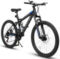 26 Inch Dual Suspension Mountain Bike with 21-Speed Disc Brake Carbon Steel Frame N419