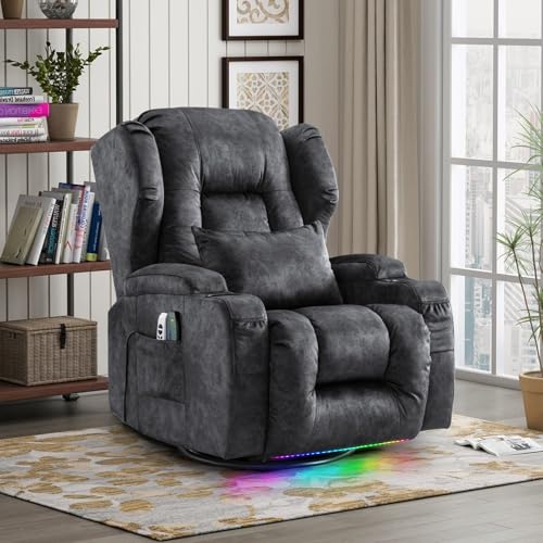 Grey Power Recliner Chair with Massage & Heat W507