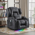 Grey Power Recliner Chair with Massage & Heat W507
