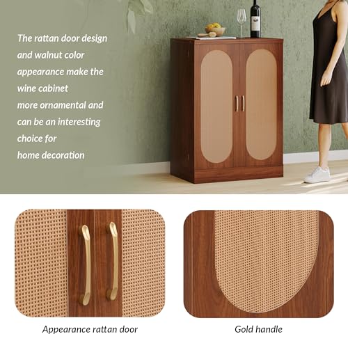 Natural Bar Wine Cabinet with Storage J752191