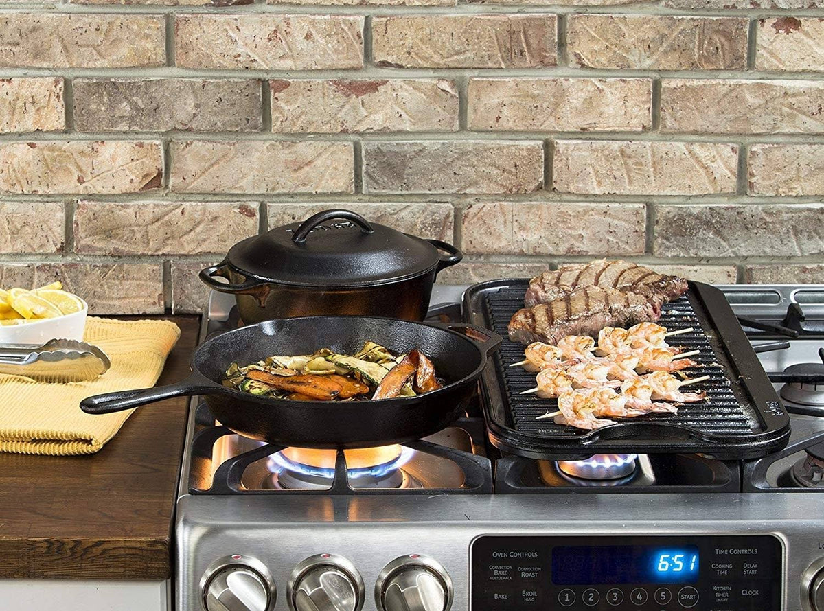 Cast Iron Dutch Oven with Iron Cover, Pre-Seasoned, 7-Quart V1075