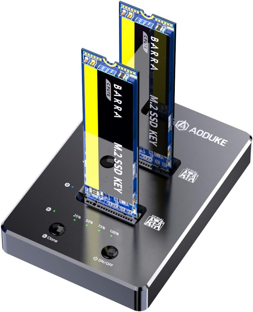 Dual-Bay NVME/SATA SSD Enclosure with Offline Clone Y38577