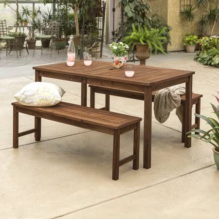 Acacia Wood 3 Piece Patio Dining Set W8797